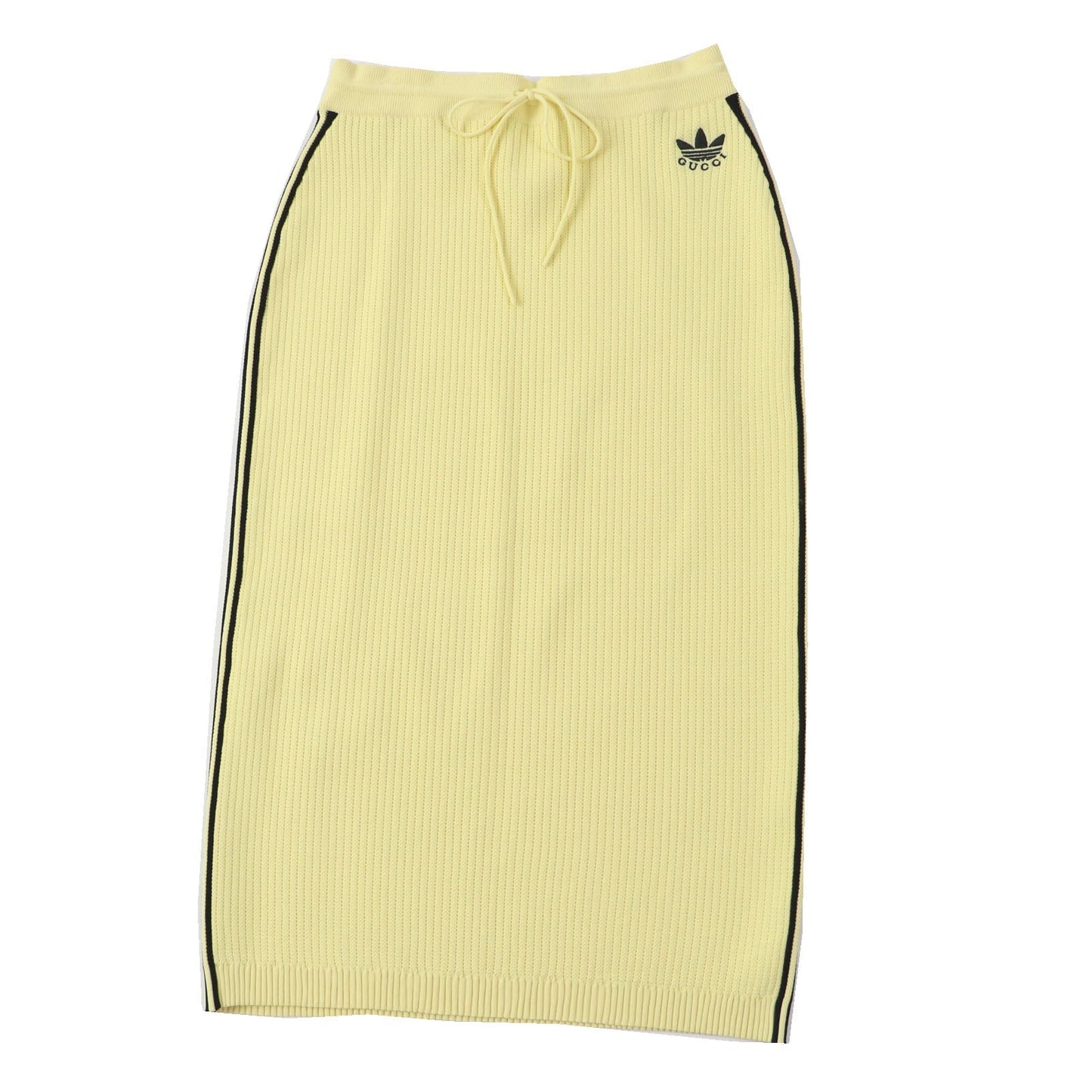 Luxury Gucci Trending 2025 Adidas Striped Knit Long Skirt Yellow Black