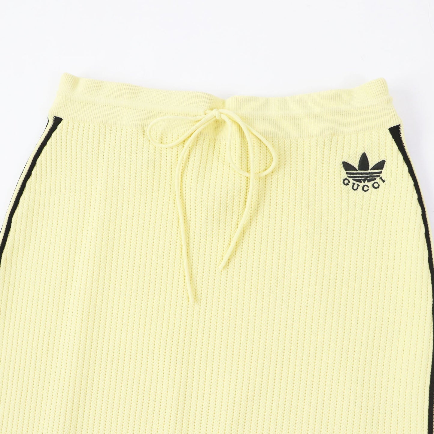 Luxury Gucci Trending 2025 Adidas Striped Knit Long Skirt Yellow Black
