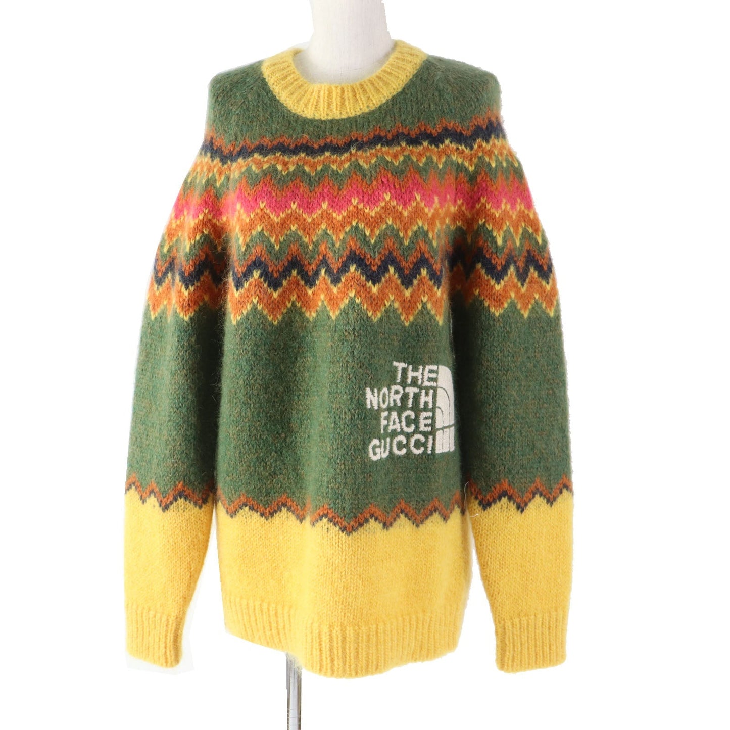 Luxury Gucci Trending 2025 North Face Mohair Nylon Jacquard Sweater M