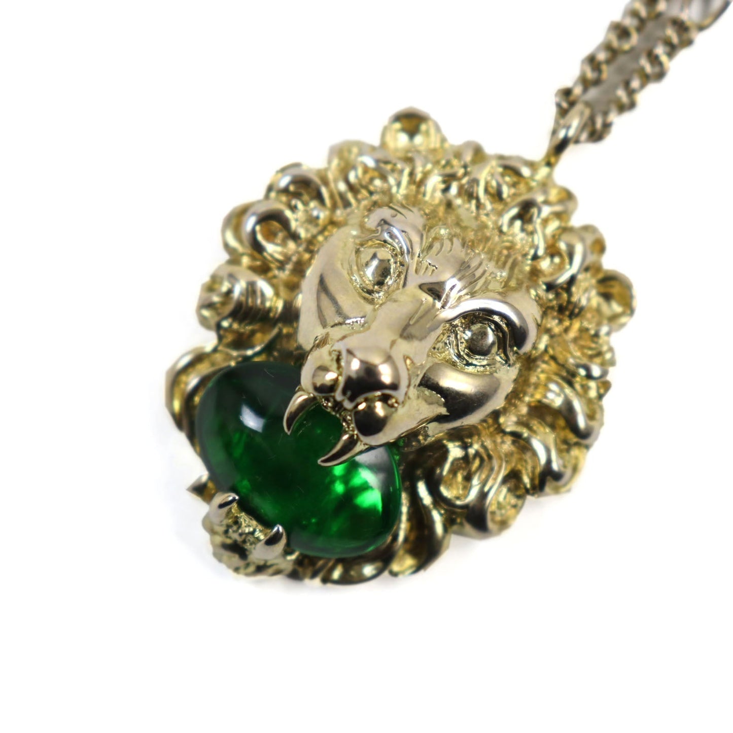 Luxury Gucci Trending 2025 Lion Head Stone Necklace Gold
