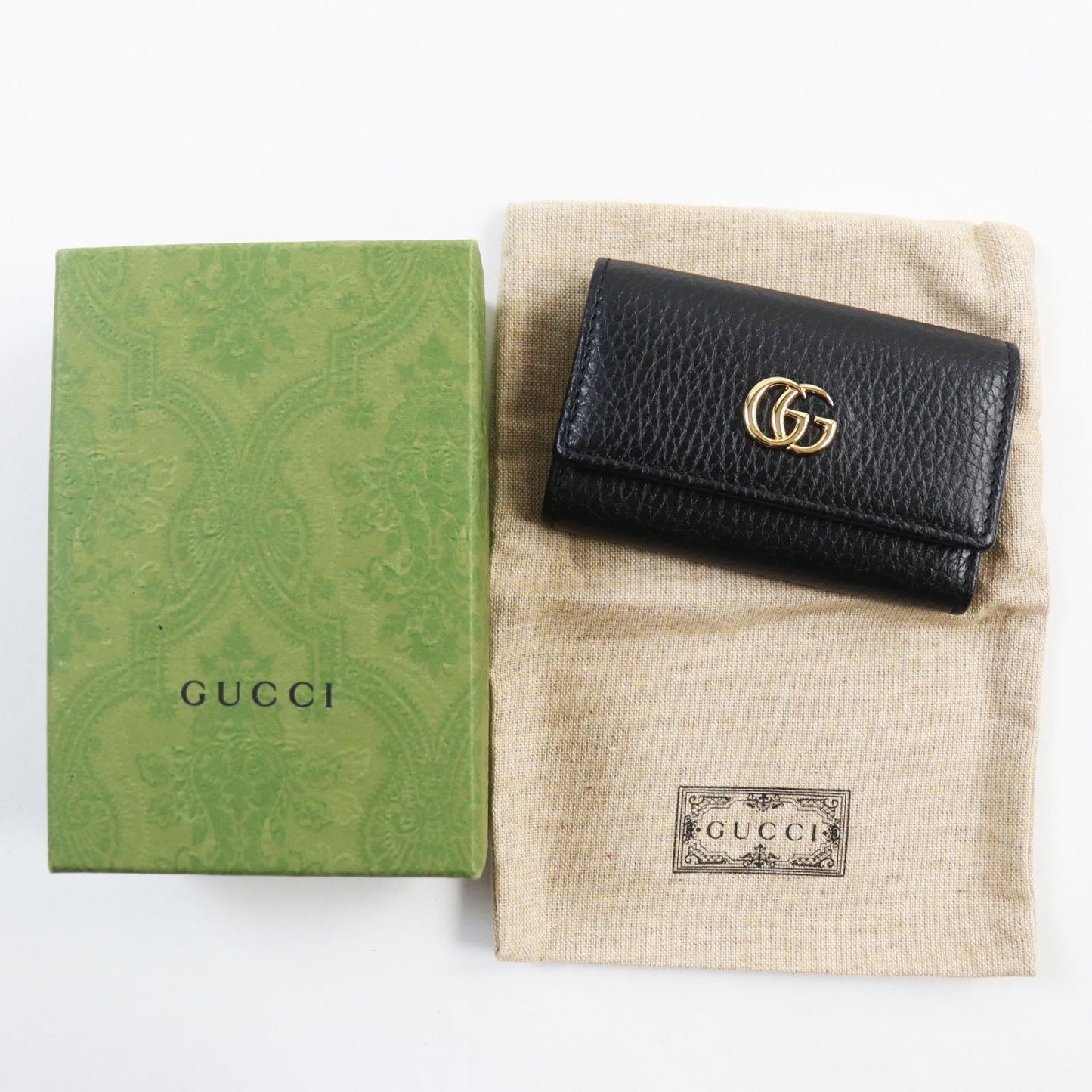 Luxury Gucci Trending 2025 GG Marmont Leather Key Holder 456118