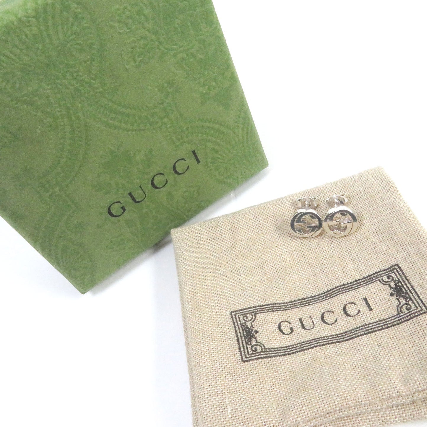 Luxury Gucci Trending 2025 AG925 Interlocking G Stud Earrings