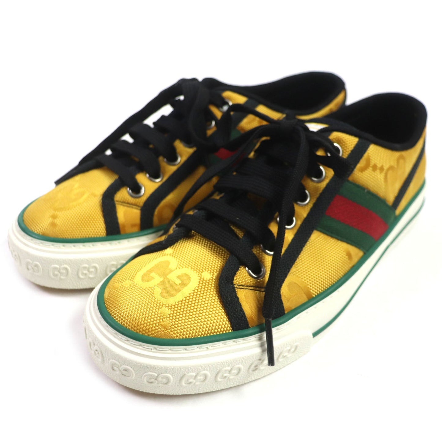 Luxury Gucci Trending 2025 Sherry Line Low Cut Sneakers Yellow 35.5