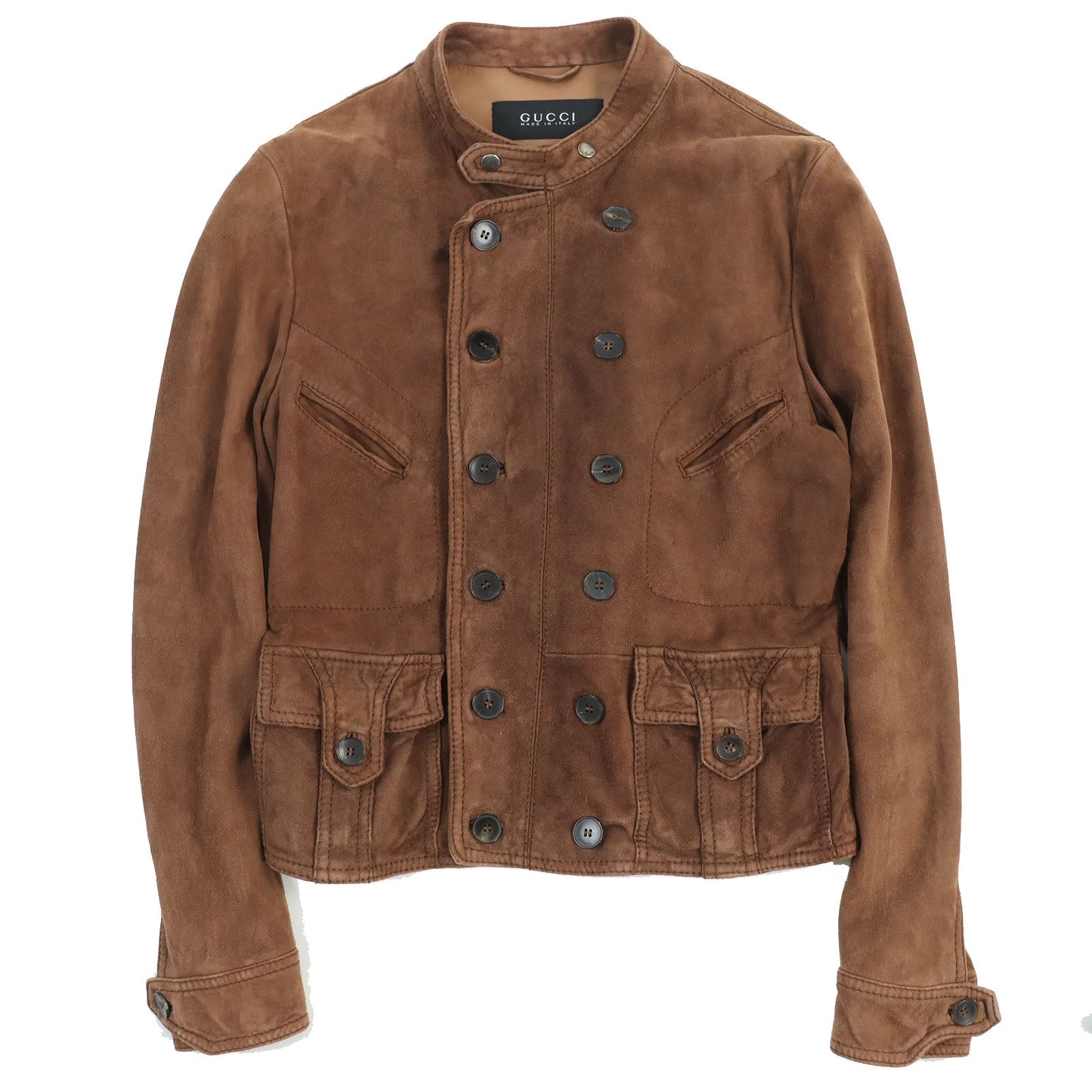 Luxury Gucci Trending 2025 Suede Leather Jacket Brown 50