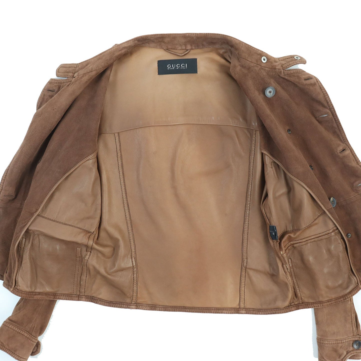 Luxury Gucci Trending 2025 Suede Leather Jacket Brown 50