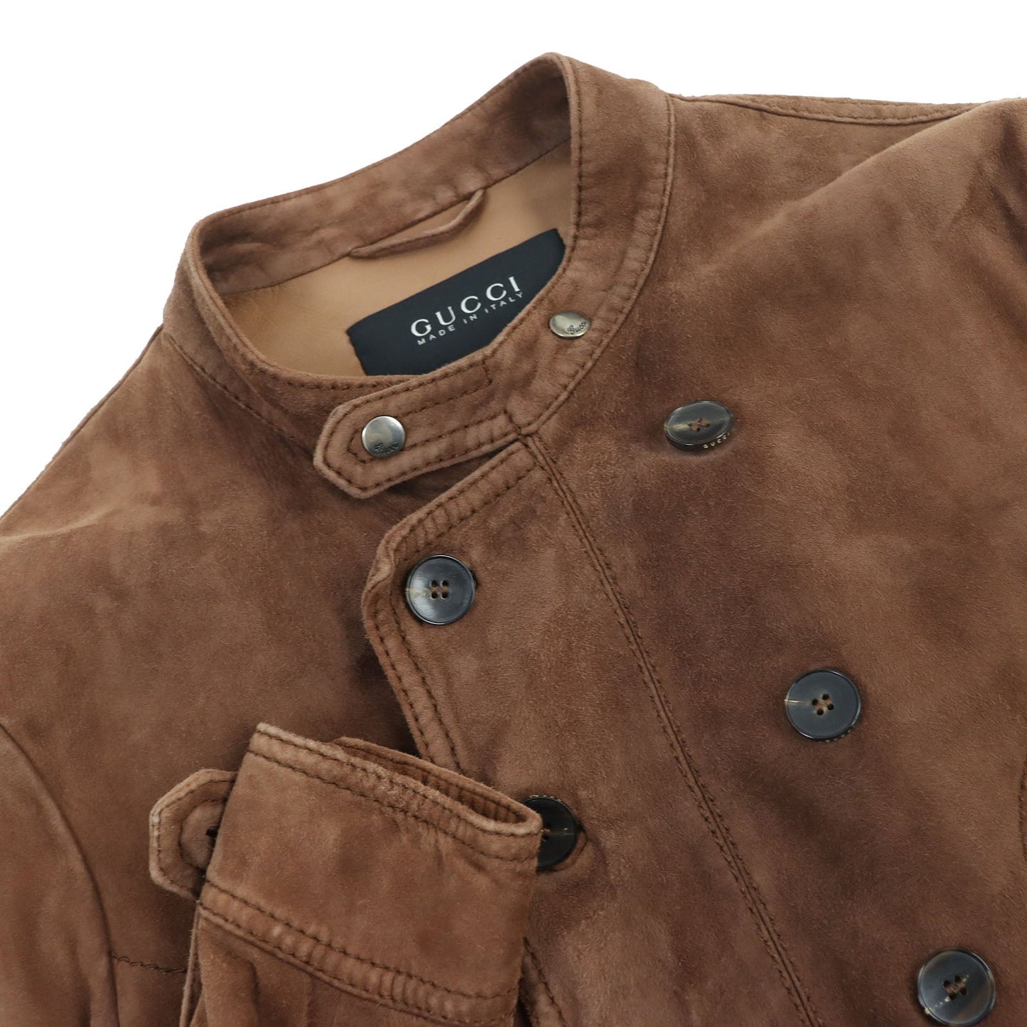 Luxury Gucci Trending 2025 Suede Leather Jacket Brown 50