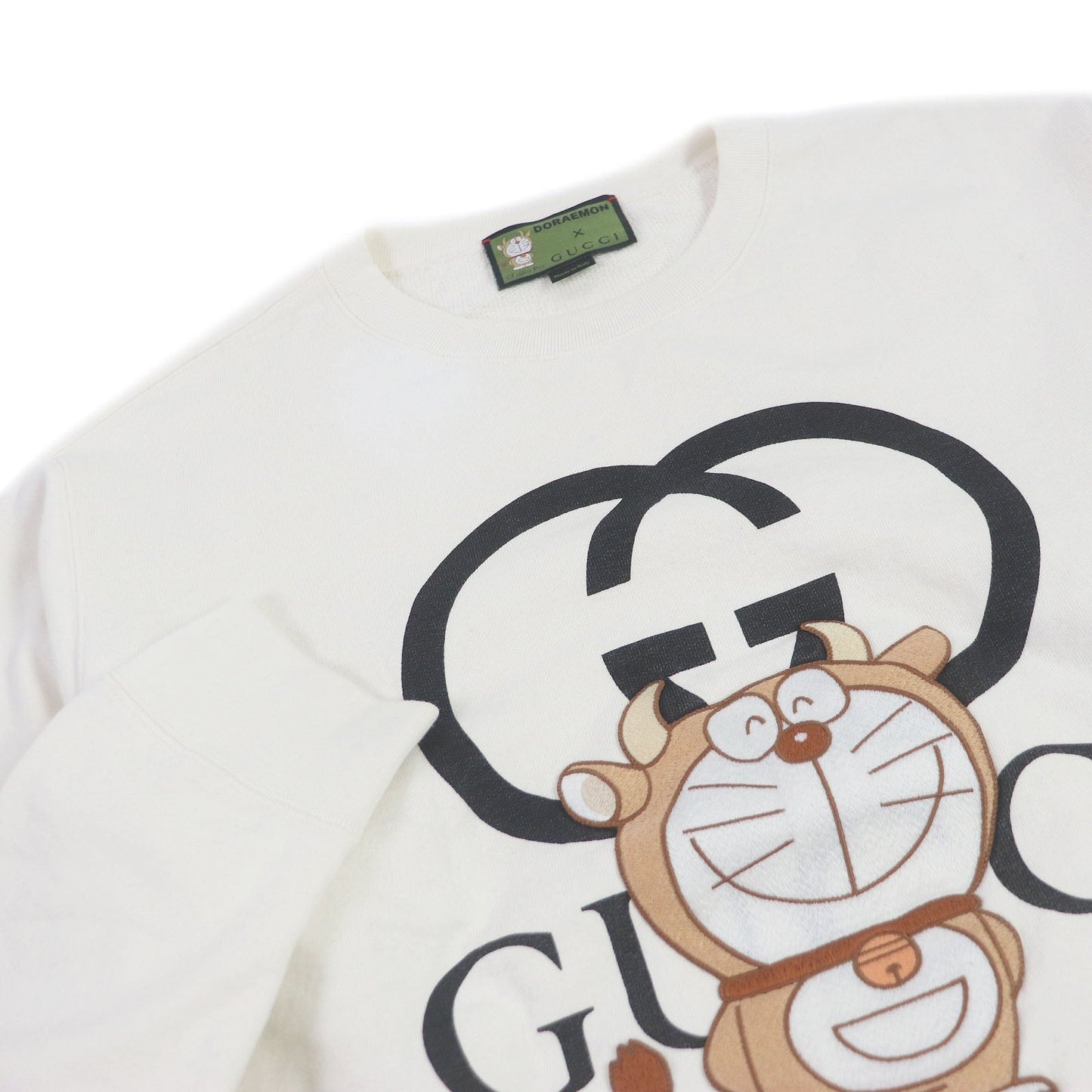 Luxury Gucci Trending 2025 Doraemon G Embroidery Sweatshirt Ivory L