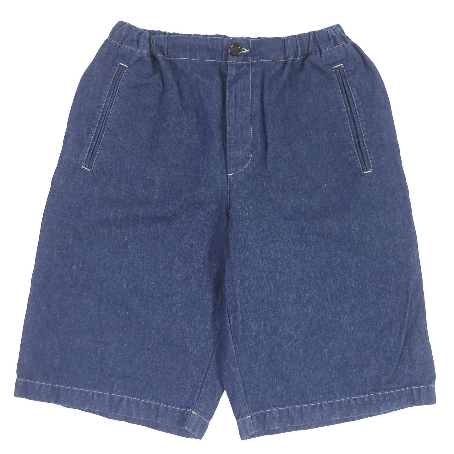 Luxury Gucci Trending 2025 Cotton Linen Leather Patch Shorts Indigo