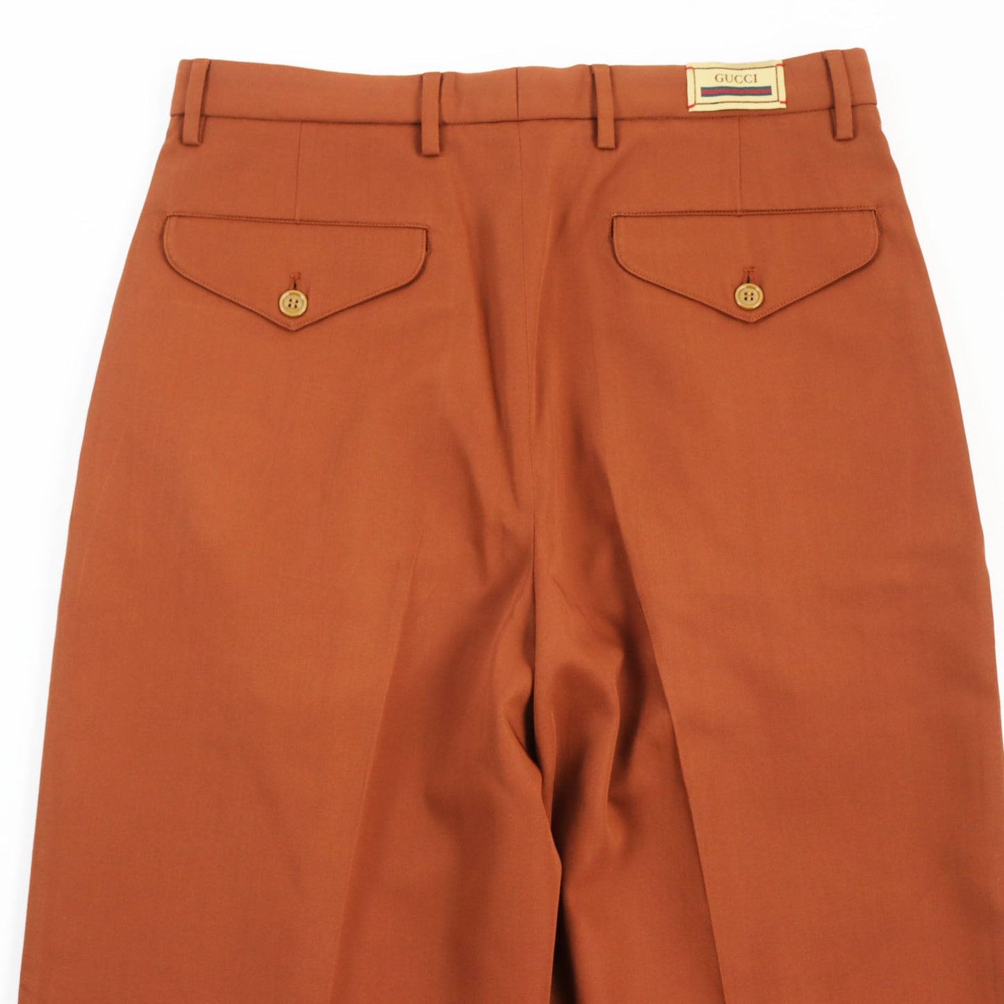 Luxury Gucci Trending 2025 Wool Trousers with Logo Brown 44