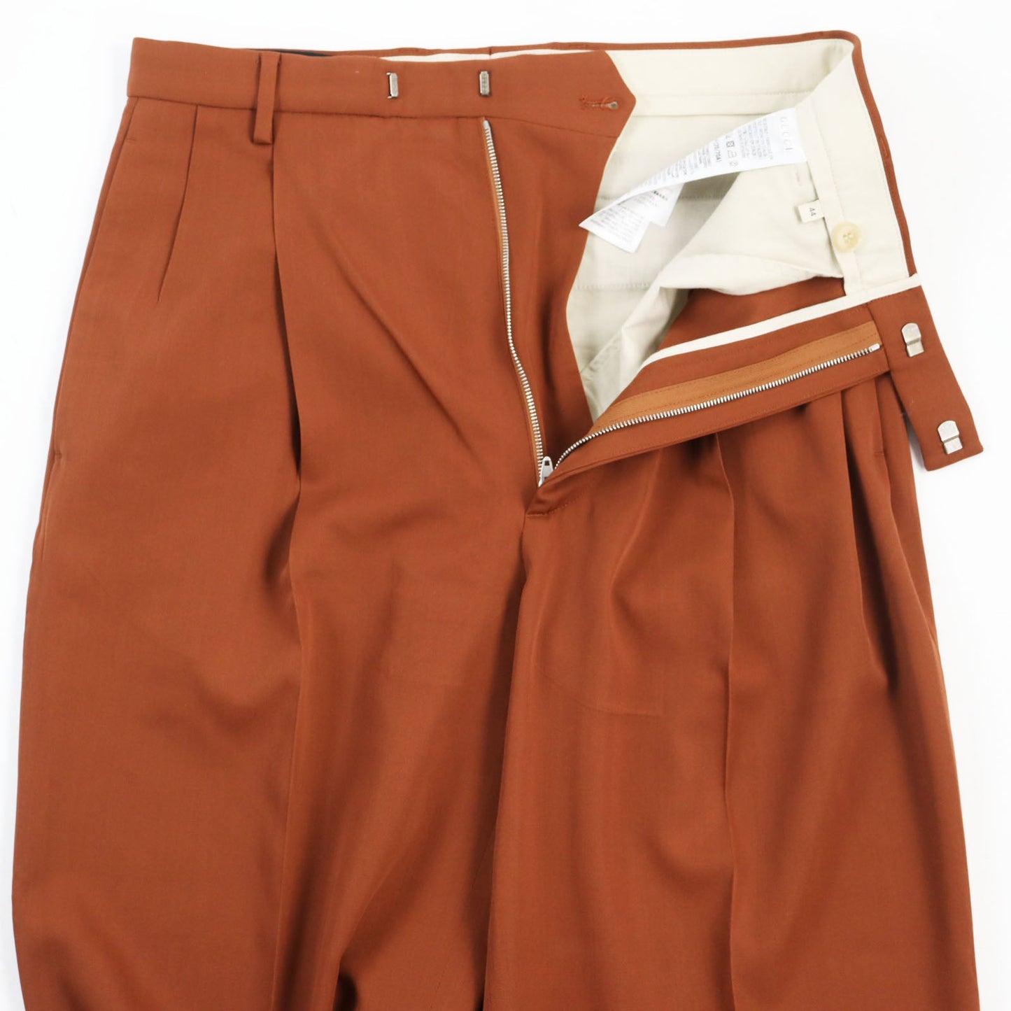 Luxury Gucci Trending 2025 Wool Trousers with Logo Brown 44