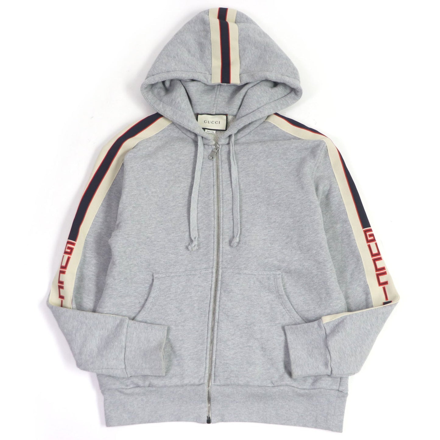 Luxury Gucci Trending 2025 Cotton Zip-Up Hoodie 497250 Gray S