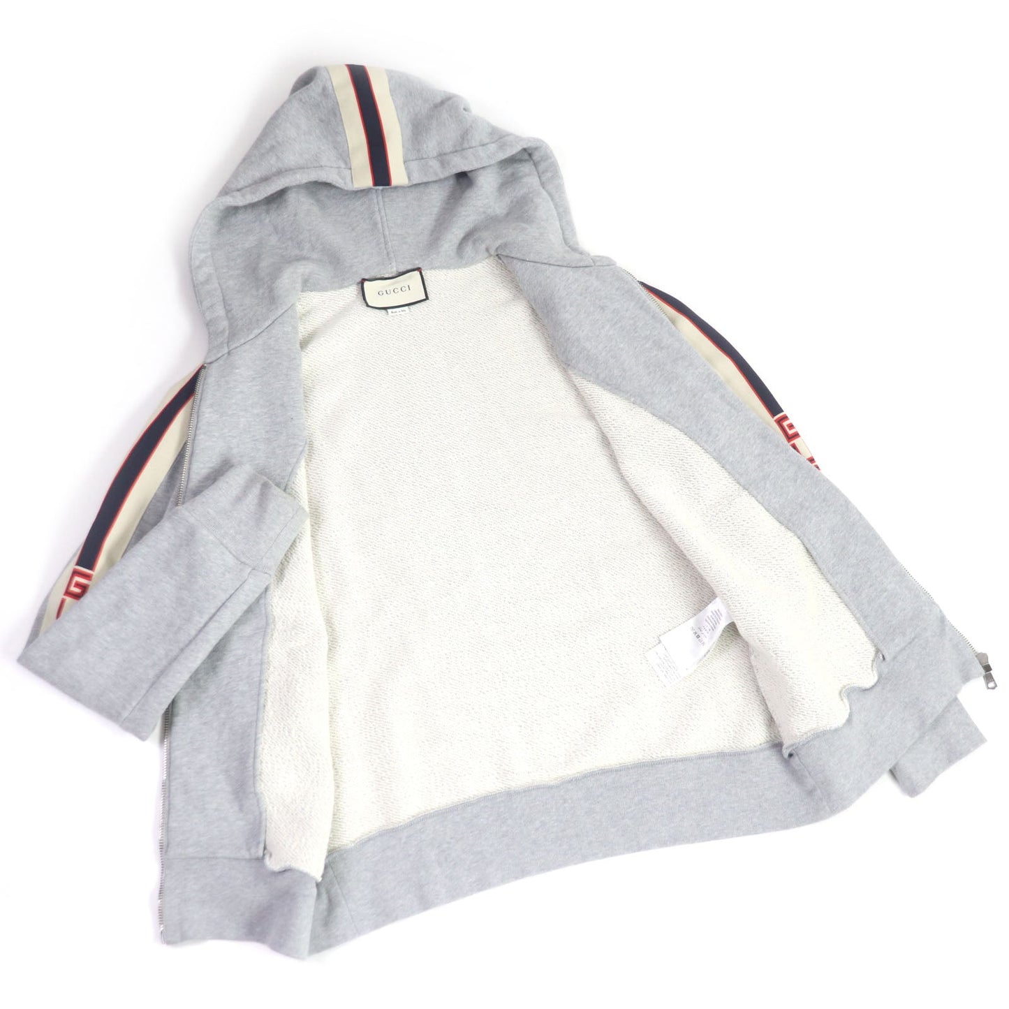 Luxury Gucci Trending 2025 Cotton Zip-Up Hoodie 497250 Gray S