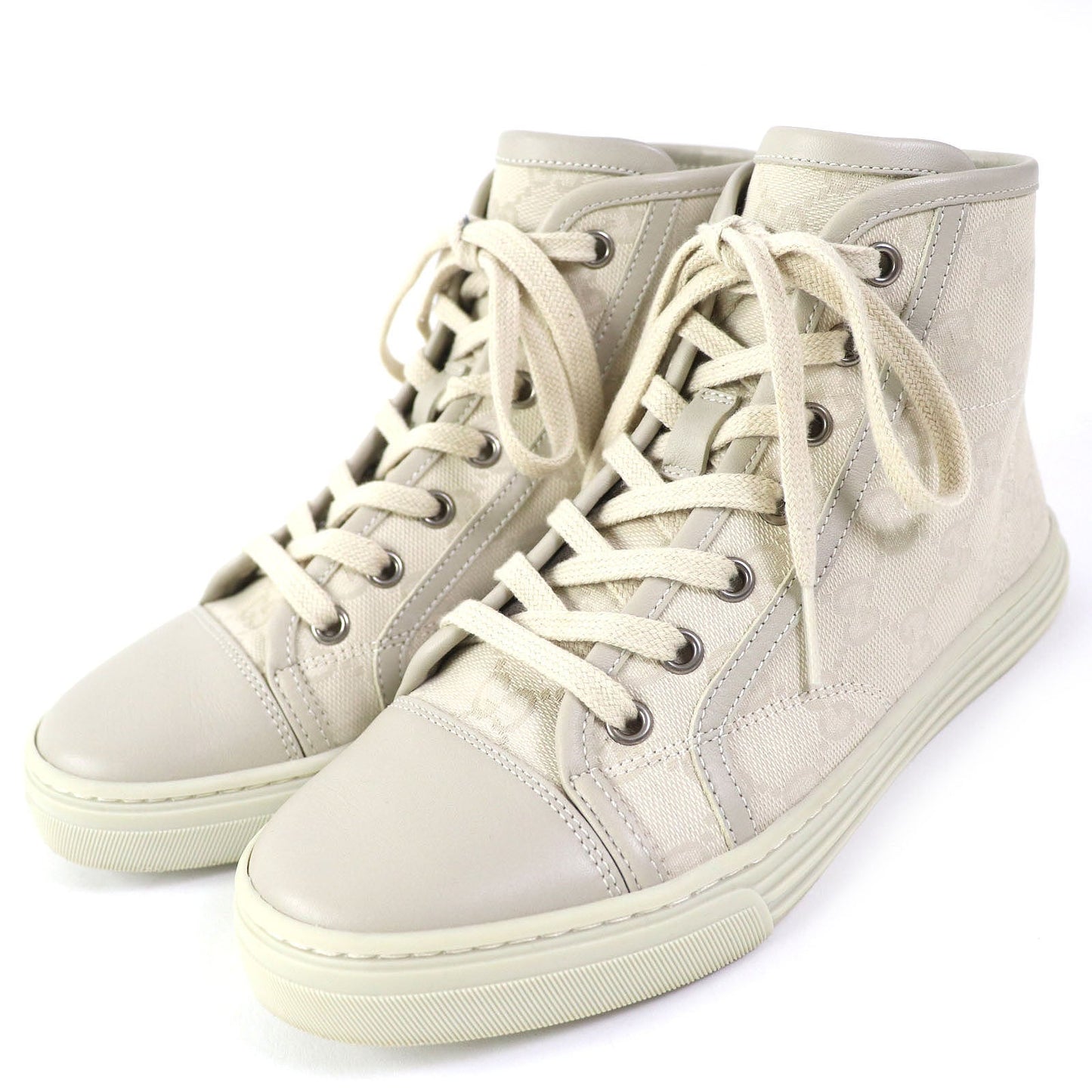 Luxury Gucci Trending 2025 GG Canvas Leather High Cut Sneakers 34.5