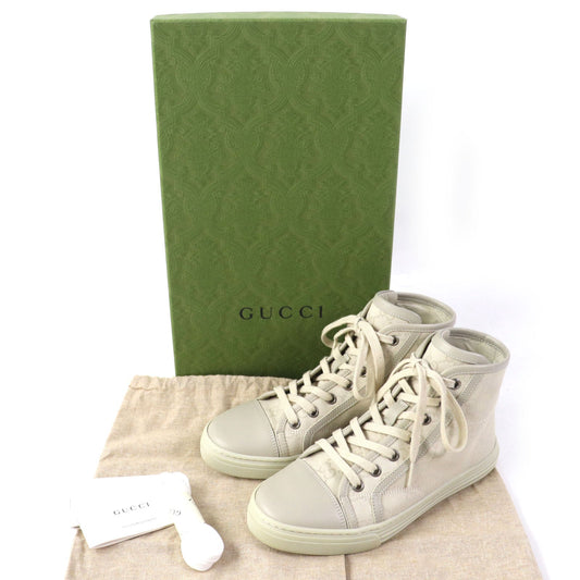 Luxury Gucci Trending 2025 GG Canvas Leather High Cut Sneakers 34.5