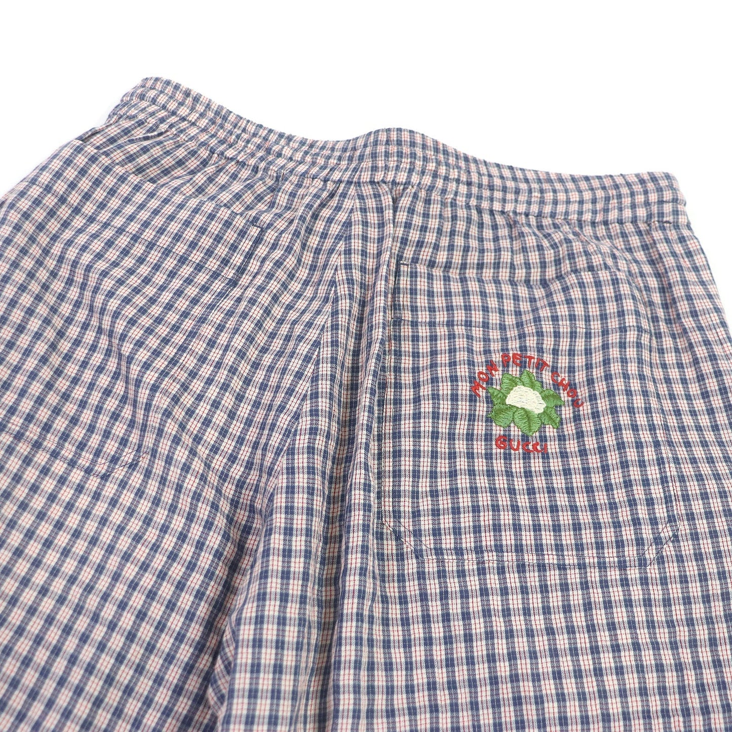 Luxury Gucci Trending 2025 Mon Petit Chou Embroidery Check Shorts