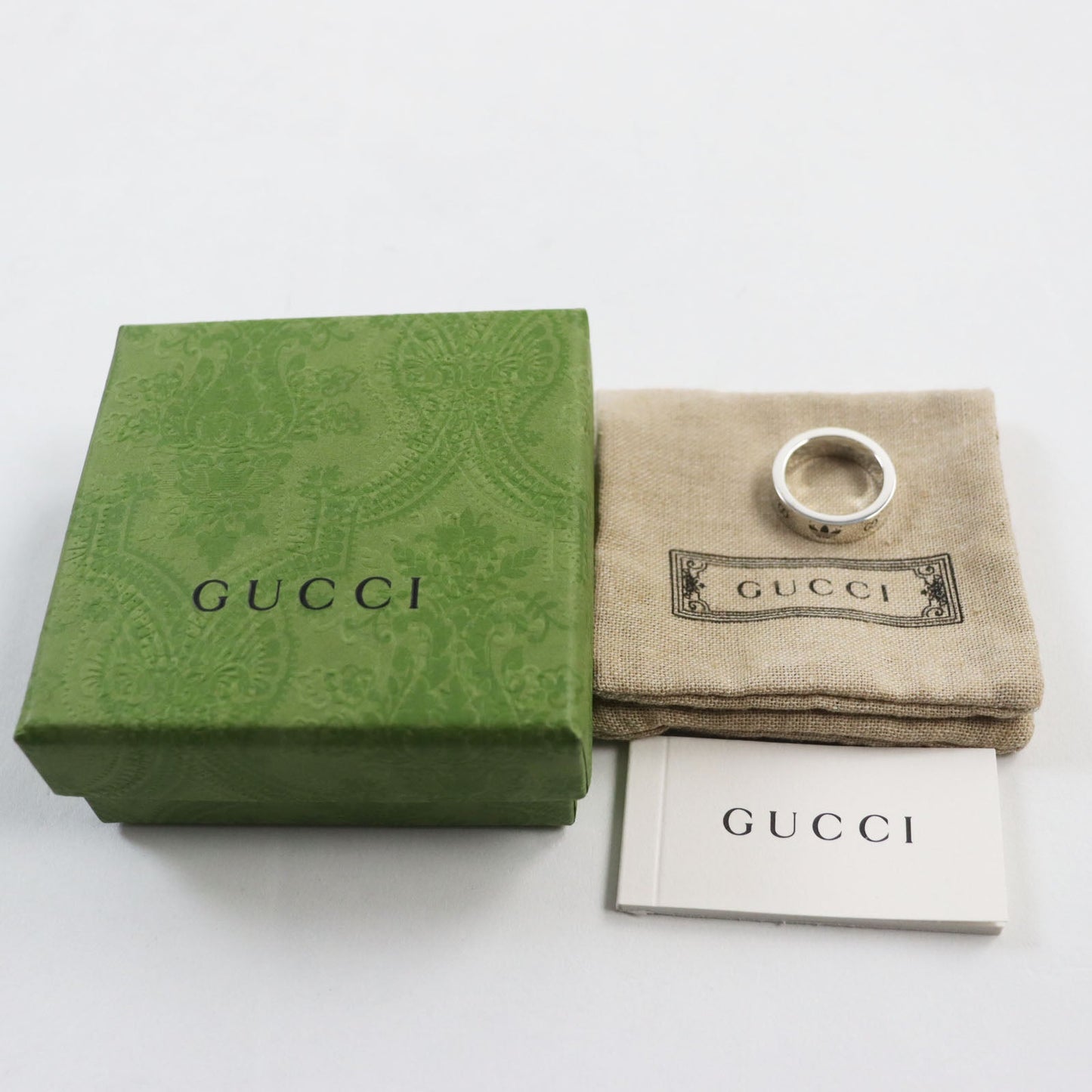 Luxury Gucci Trending 2025 AG925 Silver Engraving Ring 702764