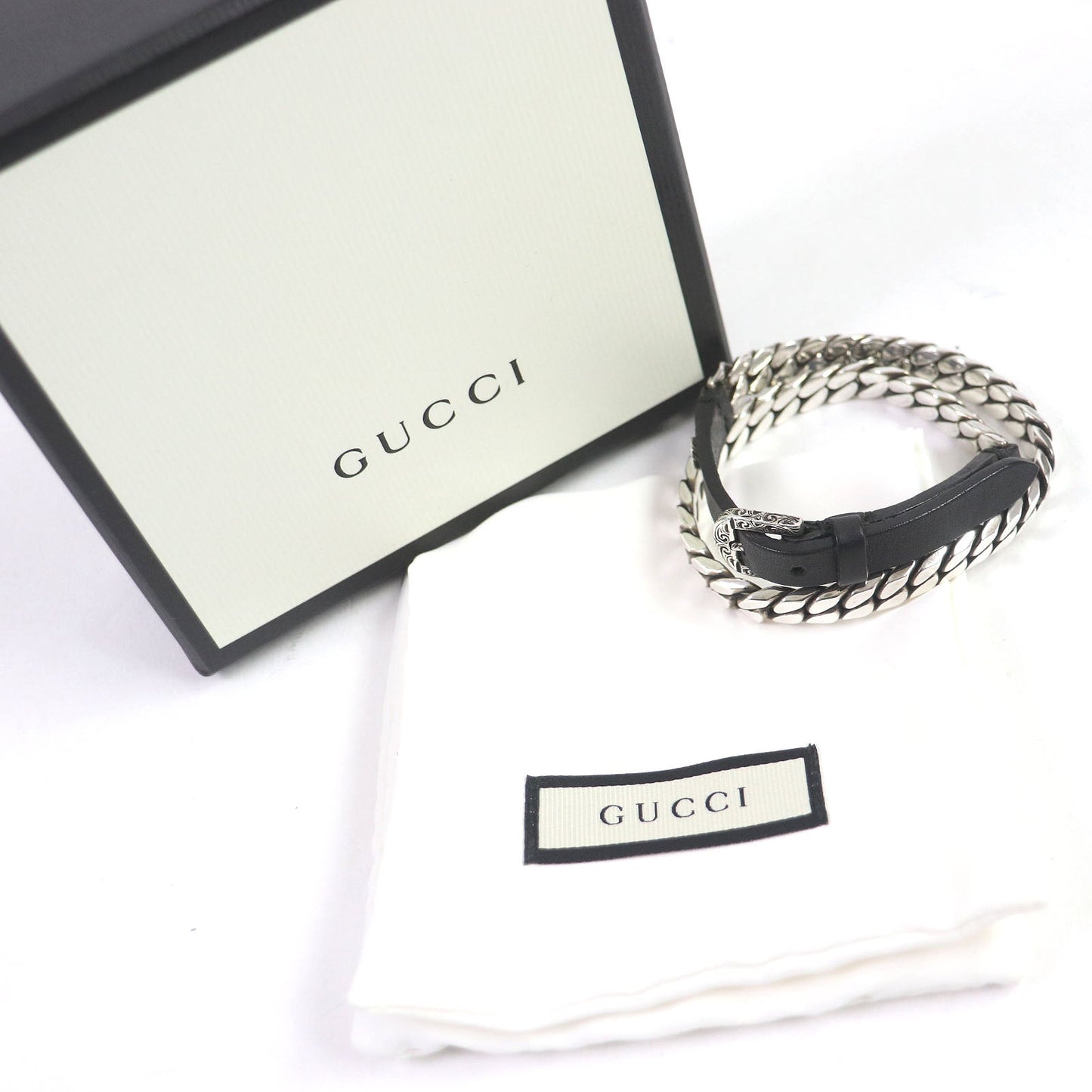 Luxury Gucci Trending 2025 Arabesque Interlocking G Bracelet Silver Leather