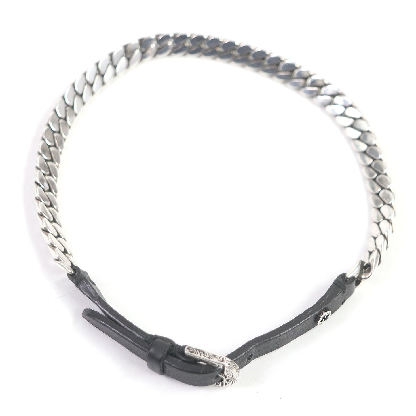 Luxury Gucci Trending 2025 Arabesque Interlocking G Bracelet Silver Leather