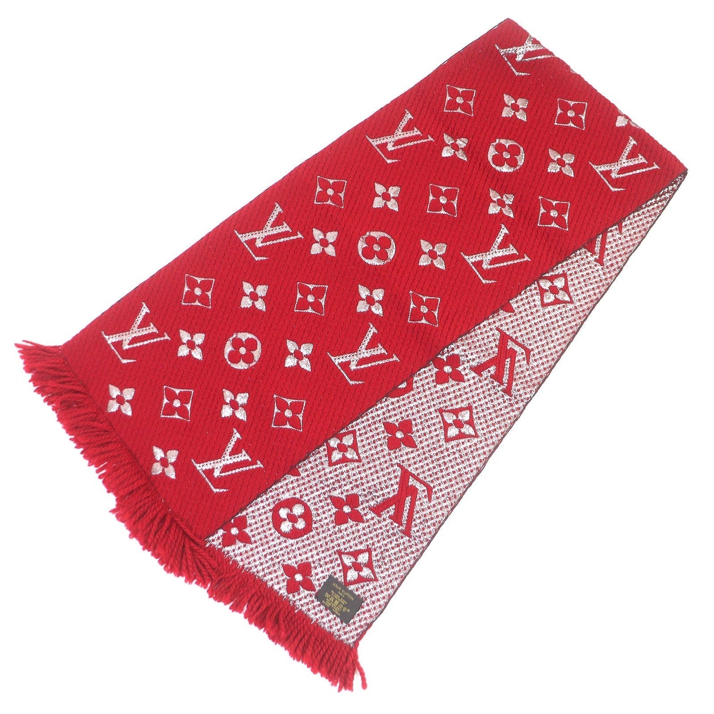 LOUIS VUITTON Scarf M75832 wool Ruby Esharp Logomania