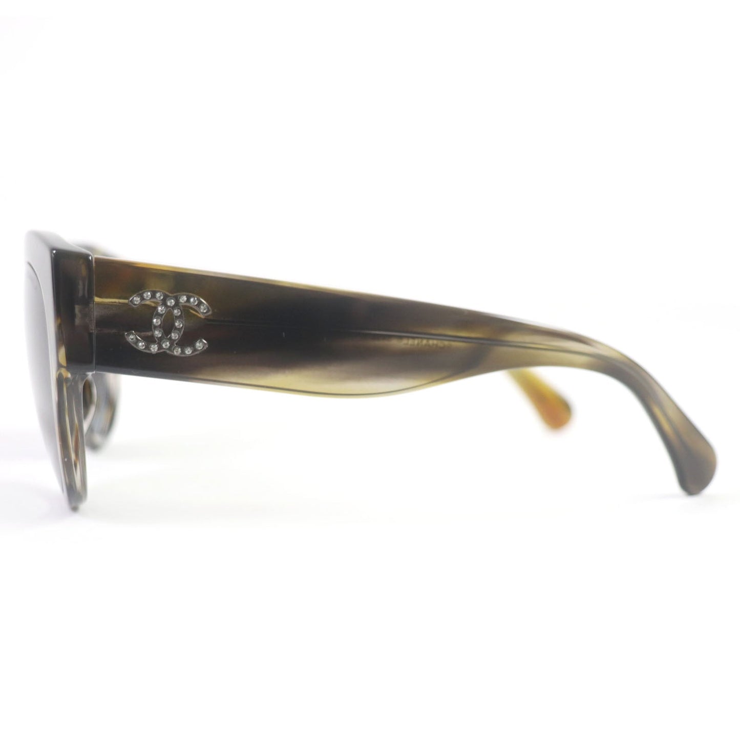 Chanel COCO Mark Rhinestone Marble Sunglasses