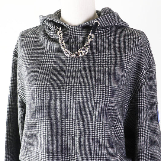 LOUIS VUITTON one piece 1AC3MF wool Gray black Prince of Wales Hoodie Dress M