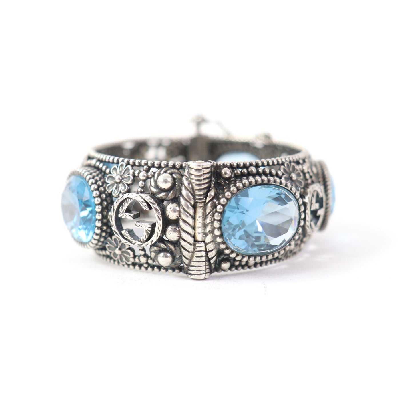 Luxury Gucci Trending 2025 Silver Flower Bangle Bracelet