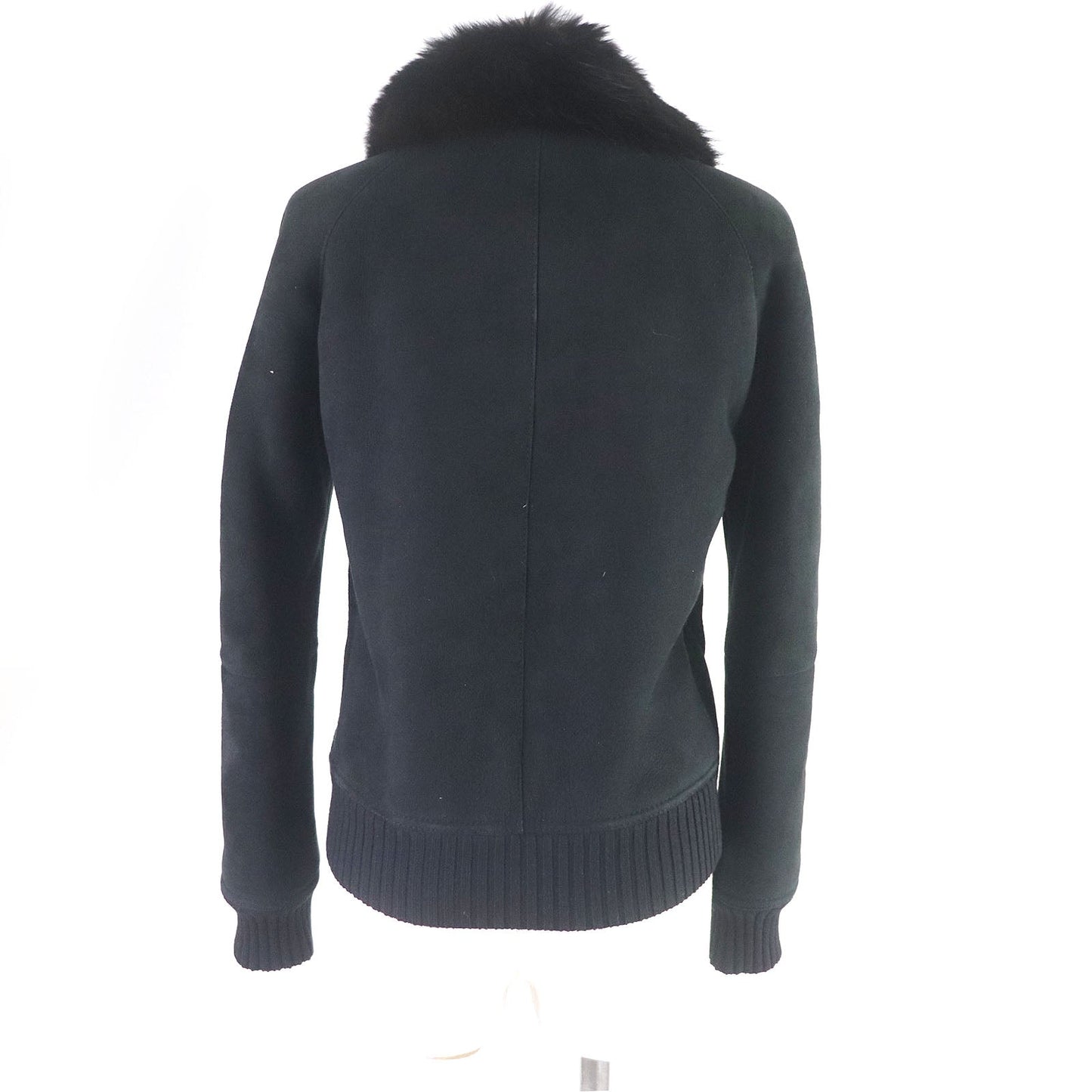 Luxury Gucci Trending 2025 Lamb Leather Fox Fur Jacket Black 40