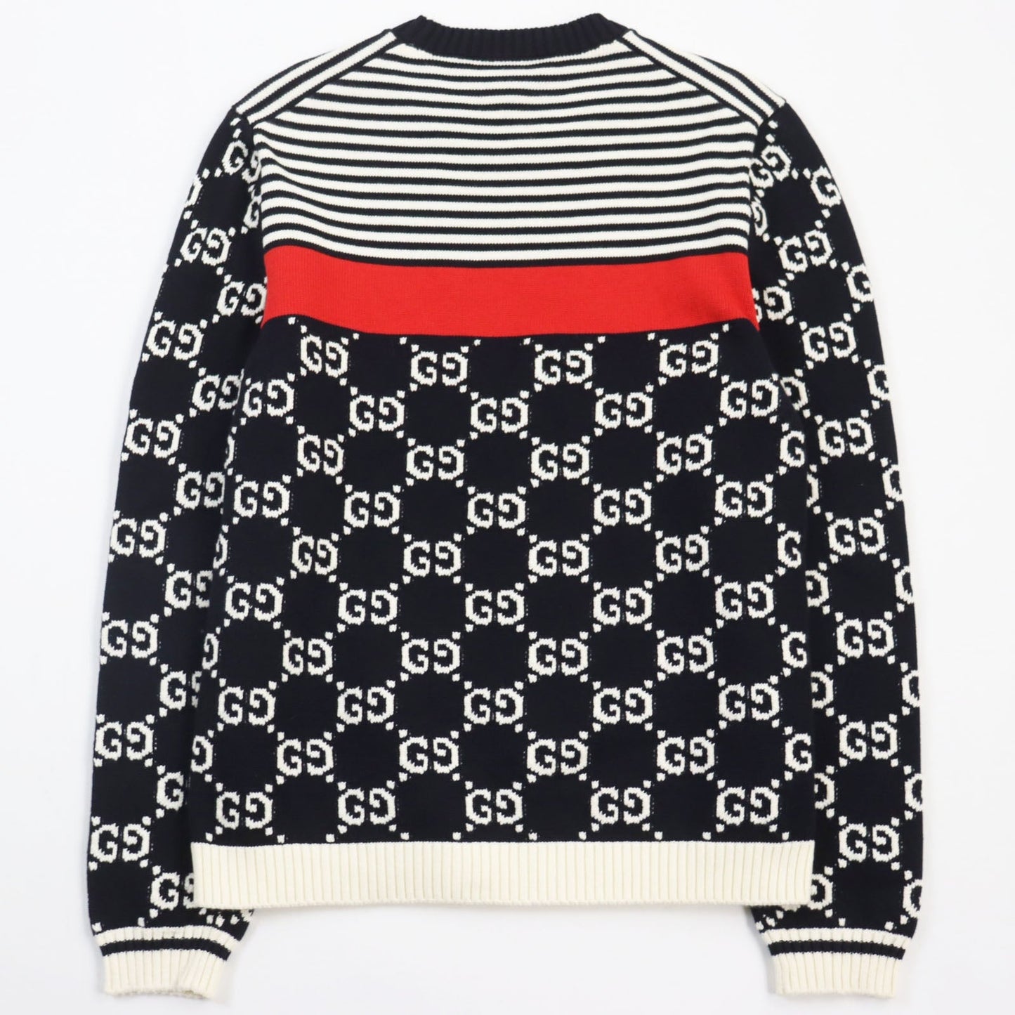 Luxury Gucci Trending 2025 Cotton GG Jacquard Pullover Sweater Navy M