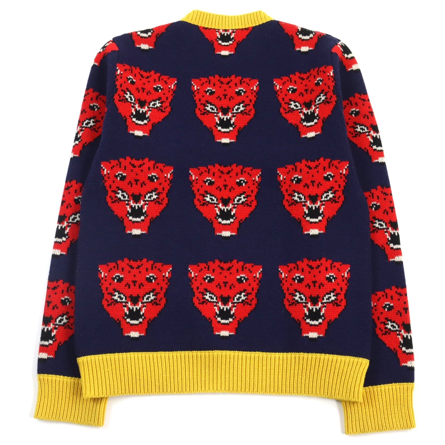 Luxury Gucci Trending 2025 Wool Tiger Print Jacquard Knit Crew Neck