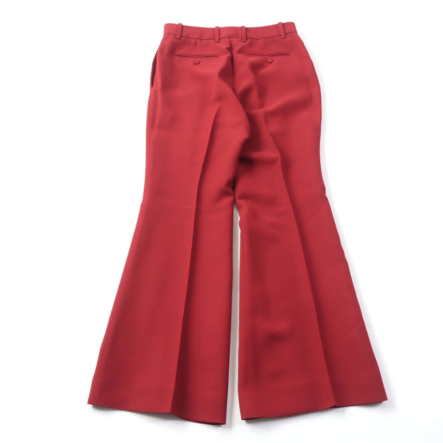 Luxury Gucci Trending 2025 Silk Wool Flare Long Pants Red 40