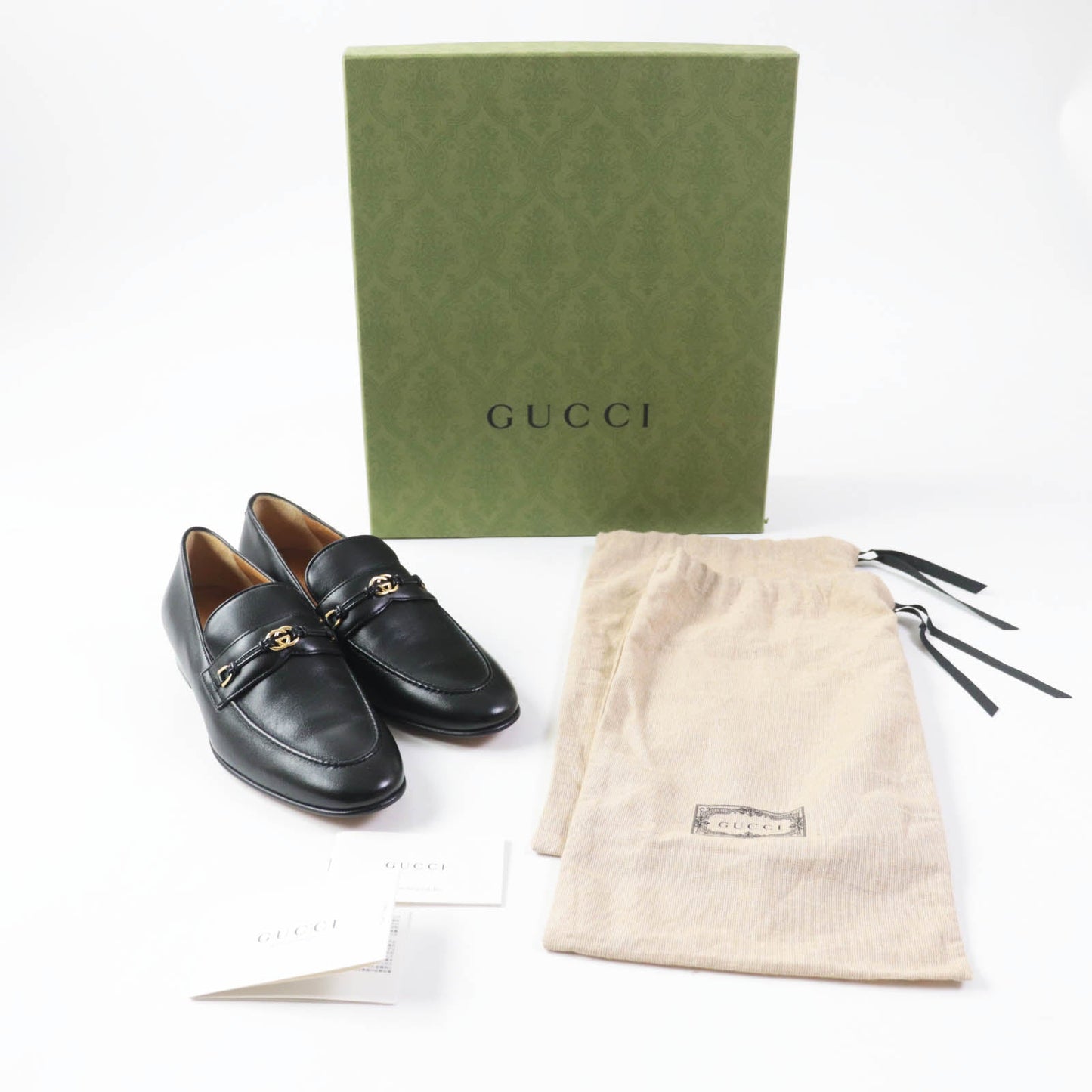 Luxury Gucci Trending 2025 Horsebit Interlocking G Loafers Black 37.5