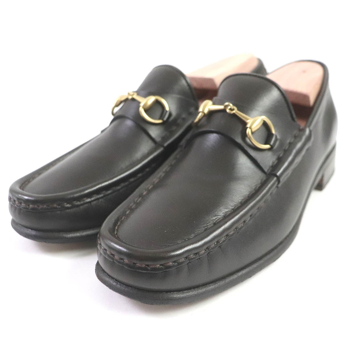 Luxury Gucci Trending 2025 Leather Loafers Dark Brown 36C Women
