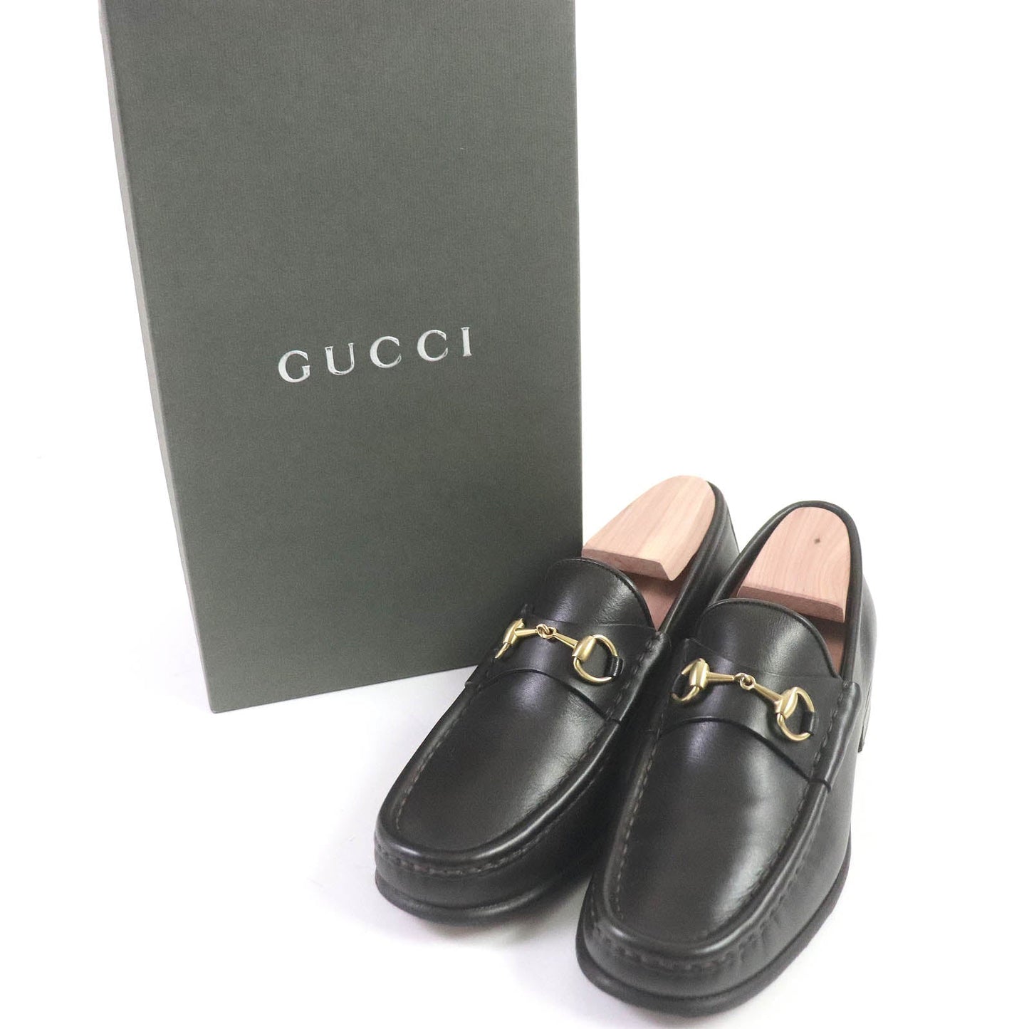 Luxury Gucci Trending 2025 Leather Loafers Dark Brown 36C Women