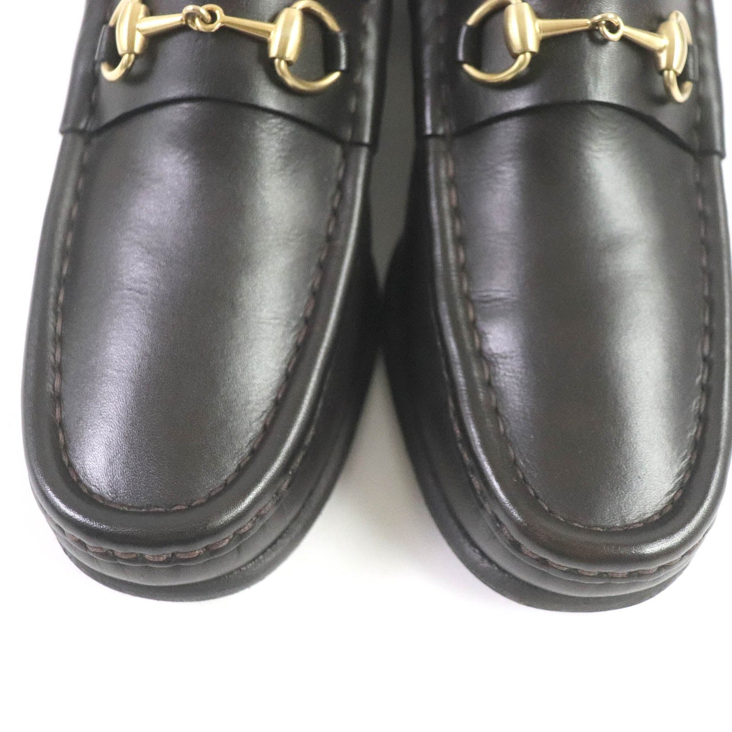 Luxury Gucci Trending 2025 Leather Loafers Dark Brown 36C Women