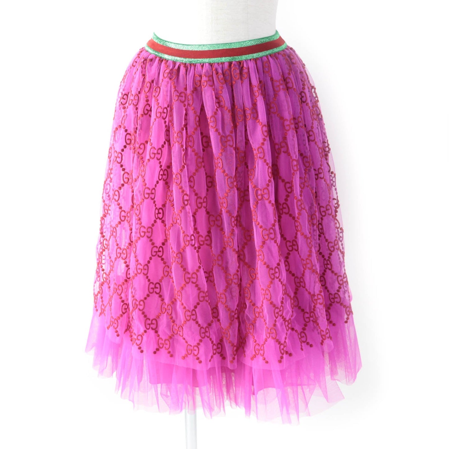 Luxury Gucci Trending 2025 Kids GG Pattern Tulle Skirt Pink