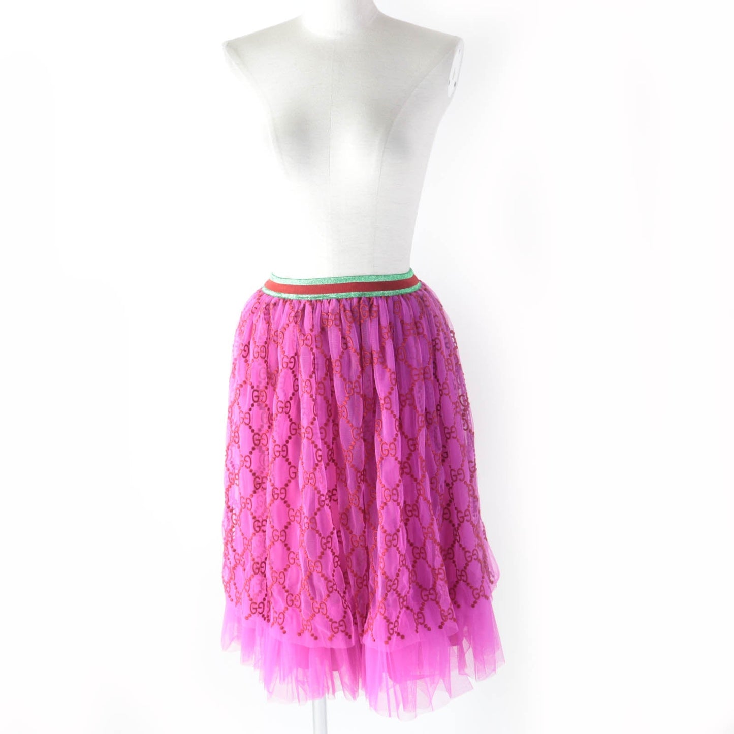 Luxury Gucci Trending 2025 Kids GG Pattern Tulle Skirt Pink