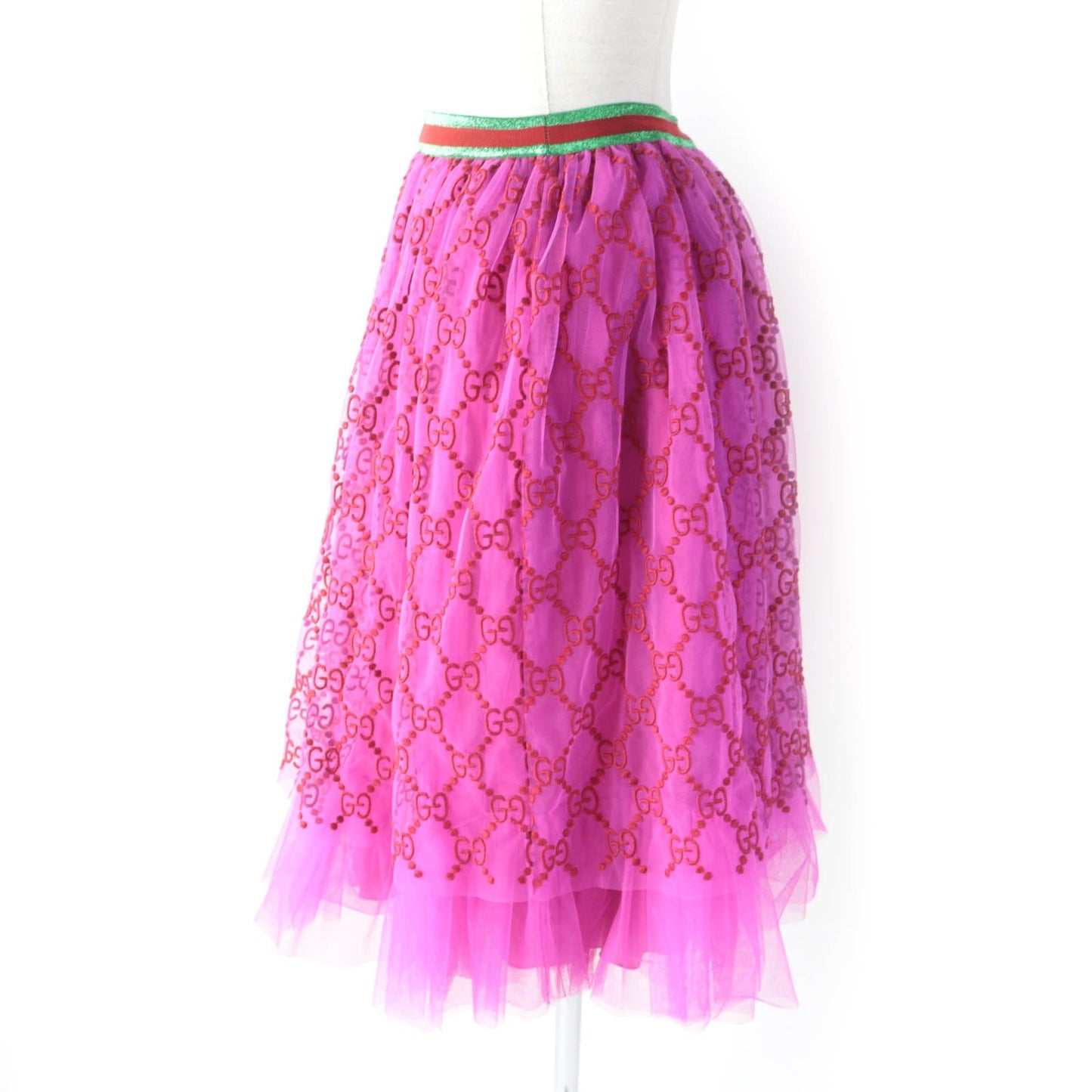 Luxury Gucci Trending 2025 Kids GG Pattern Tulle Skirt Pink