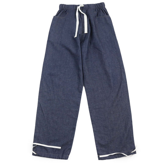 Luxury Gucci Trending 2025 Cotton Linen Drawstring Pants Indigo