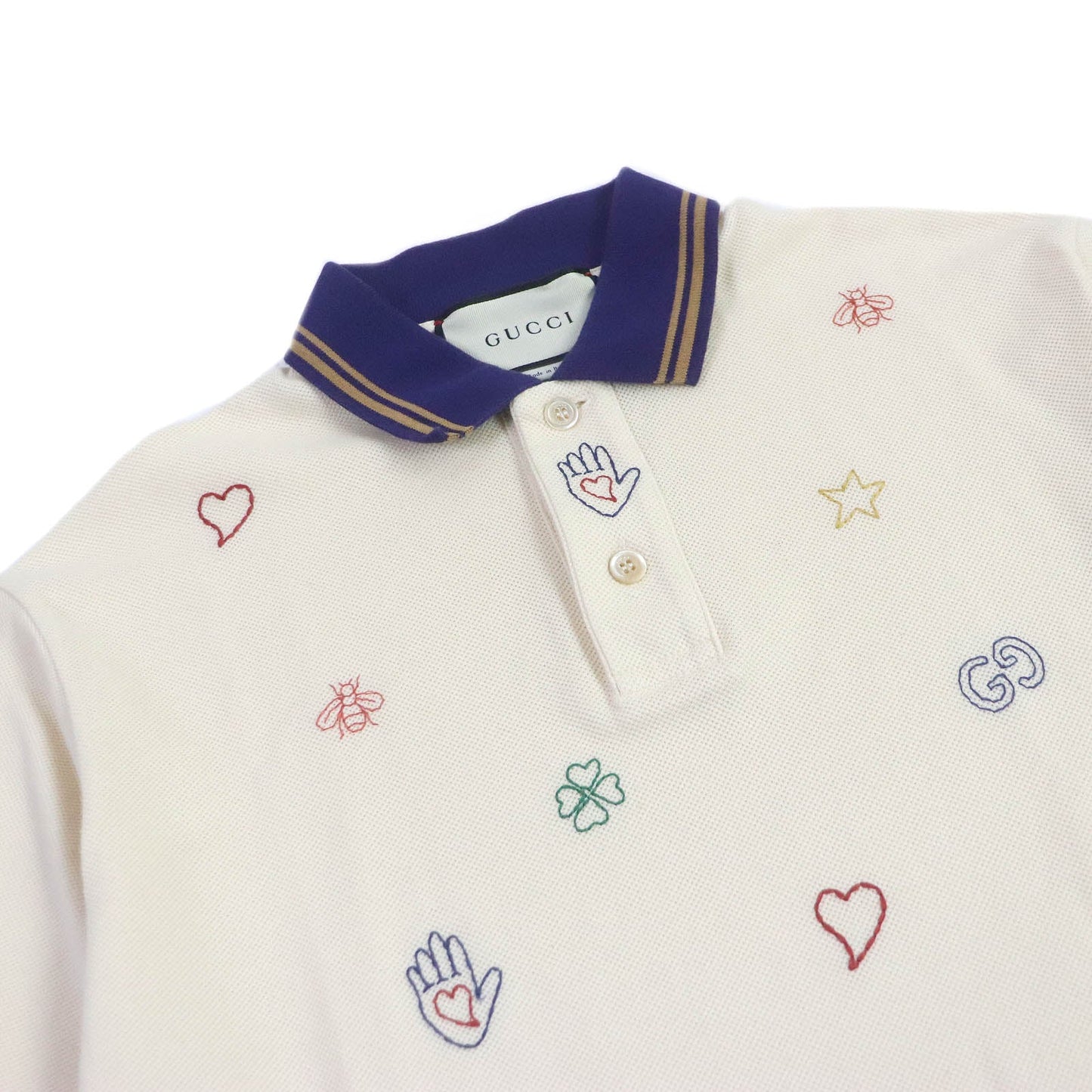 Luxury Gucci Trending 2025 GG Logo Bee Star Polo Shirt XS