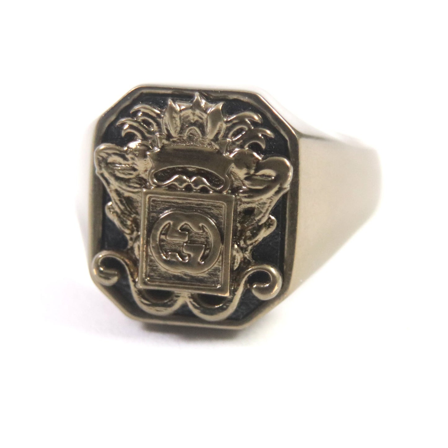 Luxury Gucci Trending 2025 Crest Interlocking G Ring Gold 15