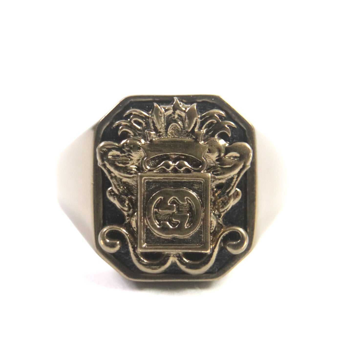 Luxury Gucci Trending 2025 Crest Interlocking G Ring Gold 15