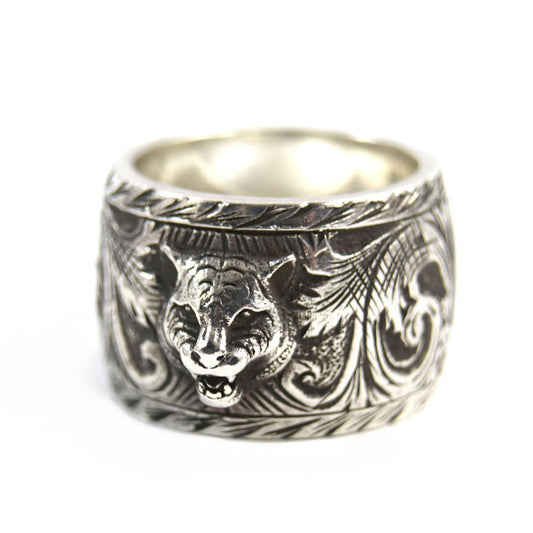 Luxury Gucci Trending 2025 Silver Cat Head Ring 433573