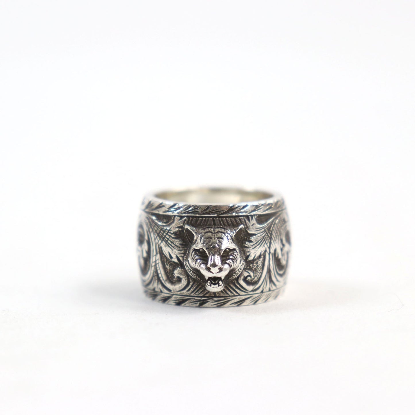 Luxury Gucci Trending 2025 Silver Cat Head Ring 433573