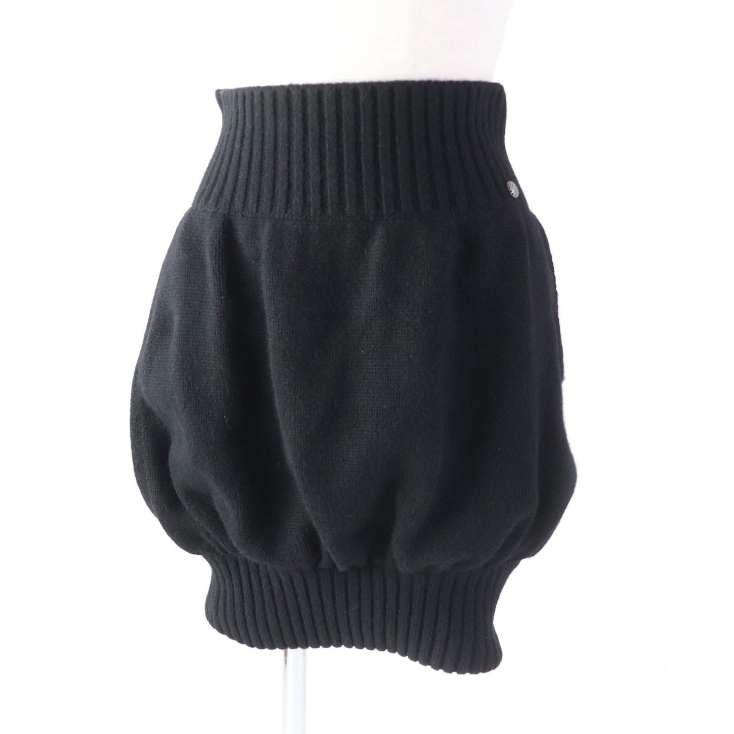 Chanel Cashmere Knit Skirt Black 36