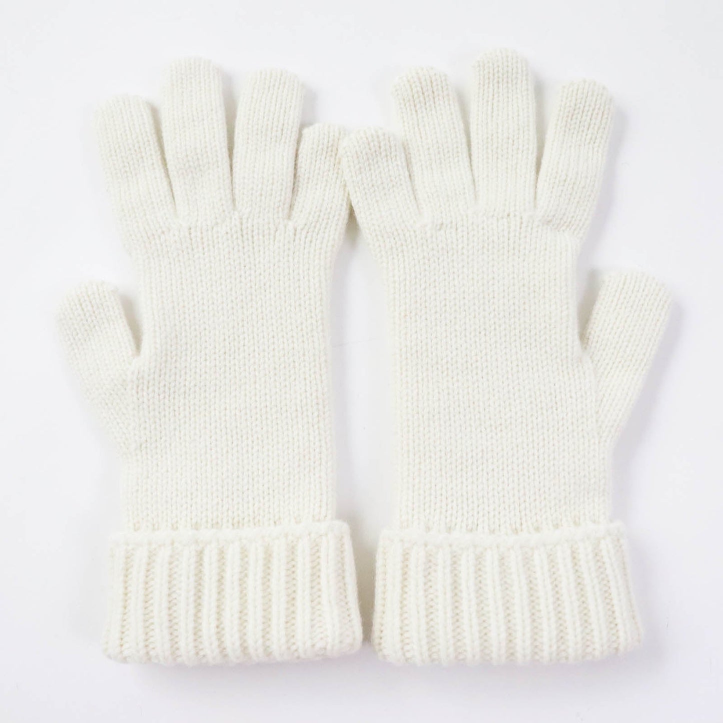 Luxury Gucci Trending 2025 Wool Cashmere Knitted Gloves Ivory M