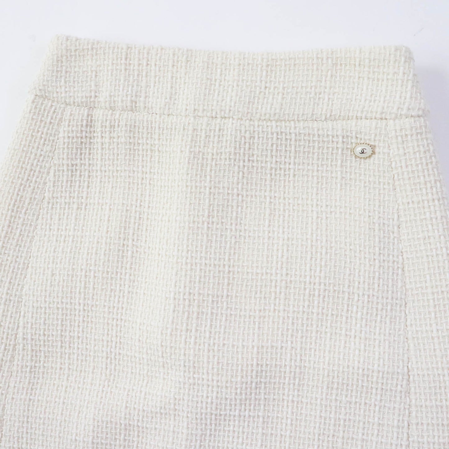Chanel Tweed Skirt Wool Nylon Silk Lined