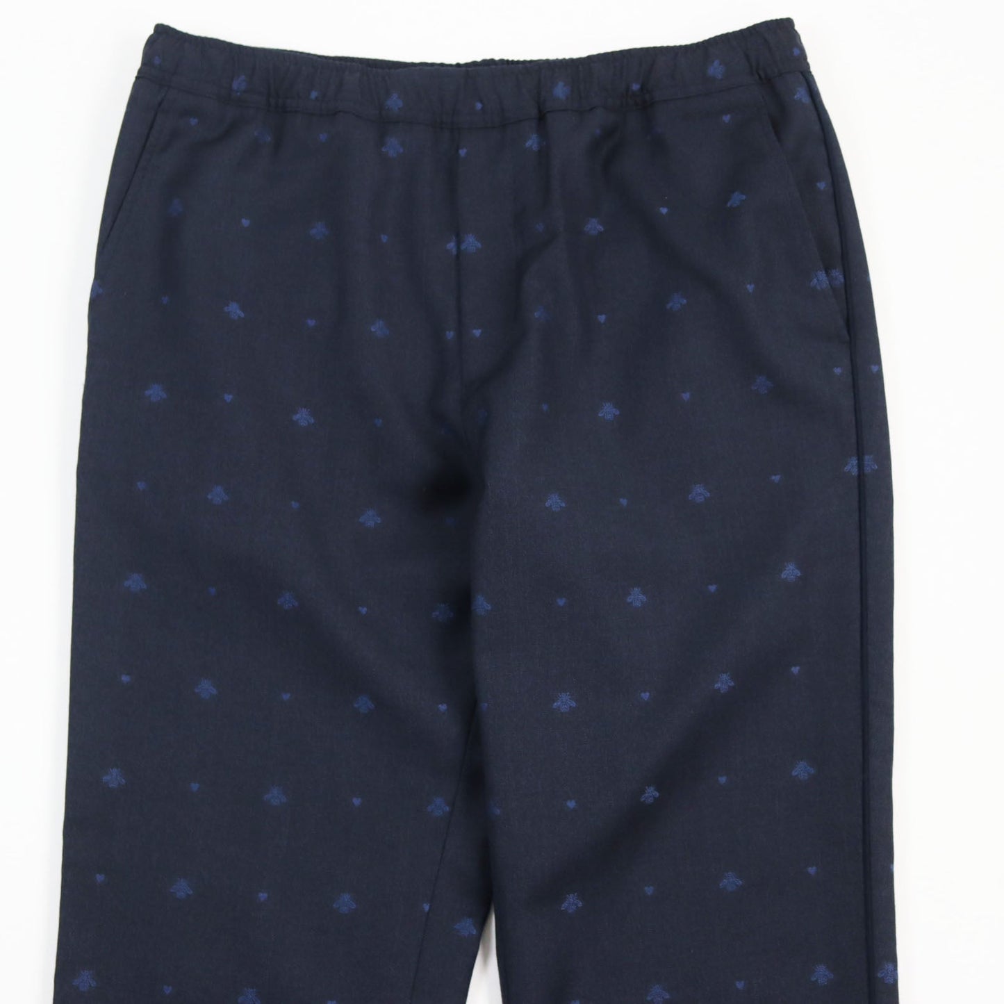 Luxury Gucci Trending 2025 Bee Embroidery Wool Cotton Pants