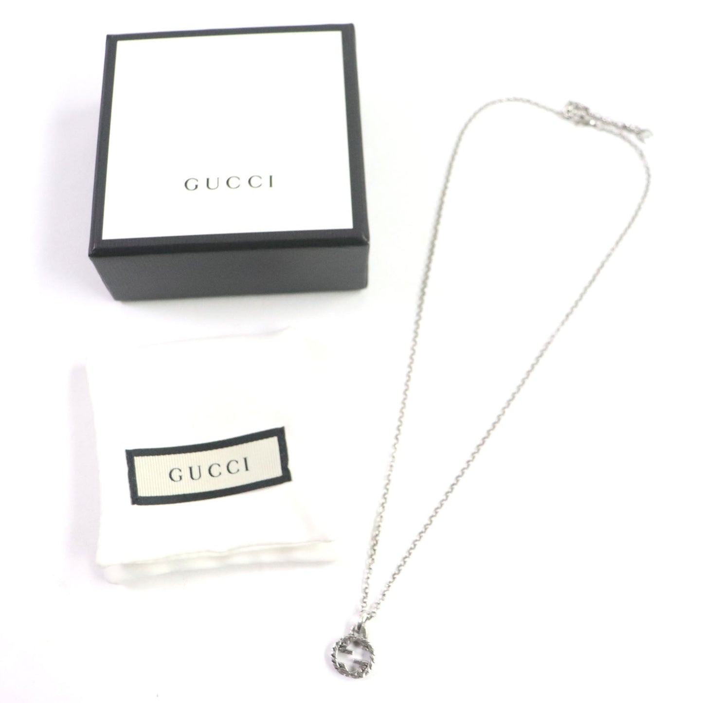Luxury Gucci Trending 2025 Arabesque Interlocking G Necklace Silver