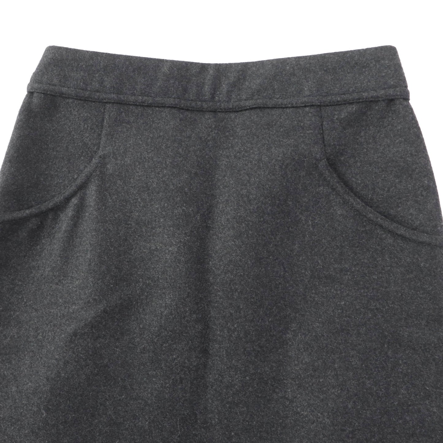 Chanel Wool Angora Skirt Dark Gray 36