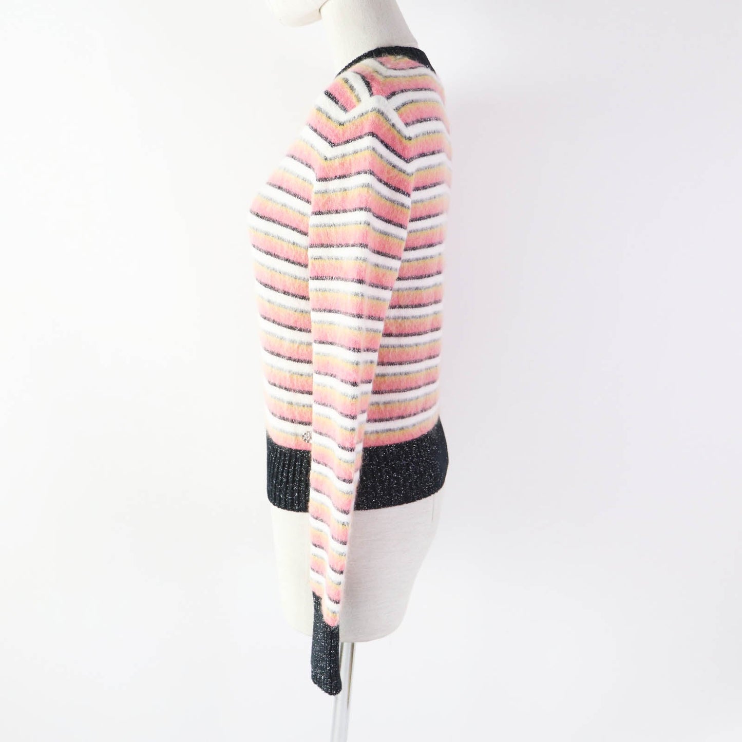 Chanel Alpaca Cotton Border Knit with COCO Mark Plate